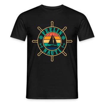 Feelin Nauti Je sens voilier nautique - T-shirt homme - noir - Devant - AI Model Male 178 light (178cm)