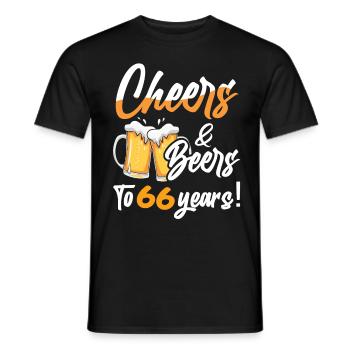 Acclamations et bières à 66 ans 66 anniversaire - T-shirt homme - noir - Devant - AI Model Male 178 light (178cm)