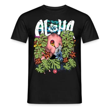 Aloha - T-shirt homme - noir - Devant - AI Model Male 178 light (178cm)