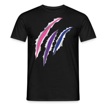 Bisexuel Bi Pride Flag Scratch - T-shirt homme - noir - Devant - AI Model Male 178 light (178cm)