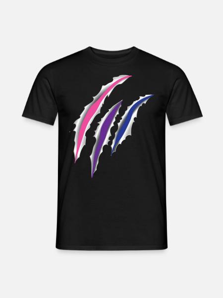 Bisexual Bi Pride Flag Scratch - Men's T-Shirt - black
