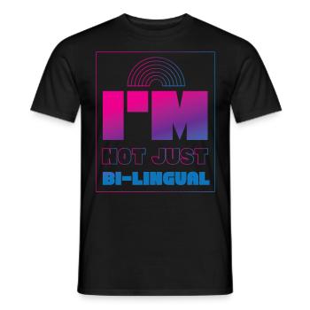 Bisexuel Bi Pride Flag Jeu de mots Je ne suis pas - T-shirt homme - noir - Devant - AI Model Male 178 light (178cm)