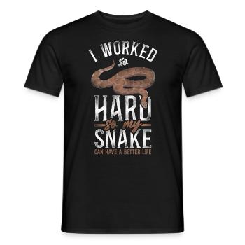 Snake Serpent Vintage I Worked - Männer T-Shirt - Schwarz - Vorne - AI Model Male 178 light (178cm)