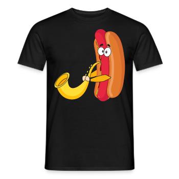Saxophonist Saxophone Wurst Musik Musiker - Männer T-Shirt - Schwarz - Vorne - AI Model Male 178 light (178cm)