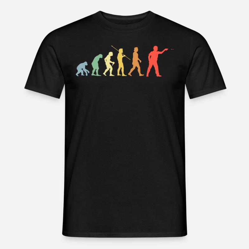 Dart Evolution Retro Darts Dartspieler - Männer T-Shirt - Schwarz