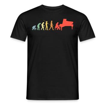 Piano Evolution Retro Piano à queue Pianiste - T-shirt homme - noir - Devant - AI Model Male 178 light (178cm)