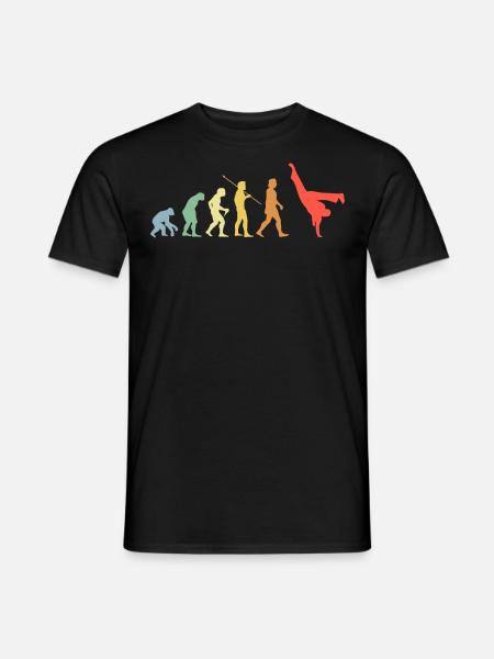 Capoeira Evolution Retro Kampfkunst Kampfsportler - Männer T-Shirt - Schwarz