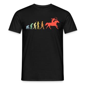 Pferd Und Bogen Evolution Retro Reiten Geschenk - Männer T-Shirt - Schwarz - Vorne - AI Model Male 178 light (178cm)