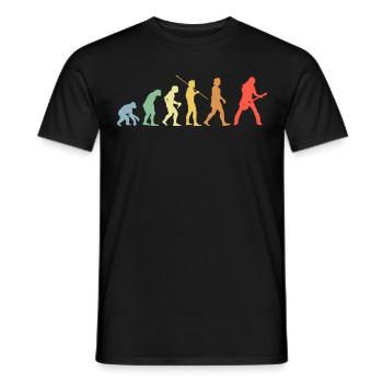 E-Gitarre Evolution Retro Musik Gitarrist - Männer T-Shirt - Schwarz - Vorne - AI Model Male 178 light (178cm)