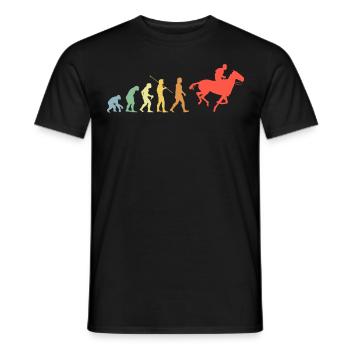 Pferd Reiten Evolution Retro Pferde Pferde Reiter - Männer T-Shirt - Schwarz - Vorne - AI Model Male 178 light (178cm)
