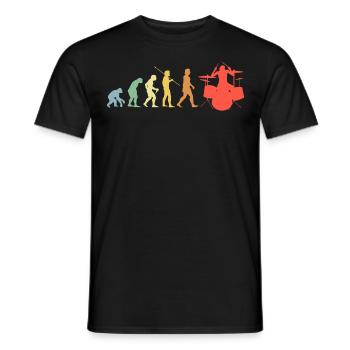 Schlagzeug Evolution Retro Musik Drummer - Männer T-Shirt - Schwarz - Vorne - AI Model Male 178 light (178cm)