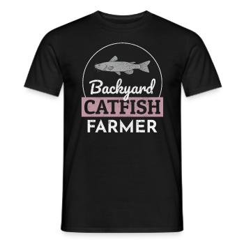 Backyard Catfish Farmer Fish Farming Farm Funny - Men's T-Shirt - black - Front - AI Model Male 178 light (178cm)