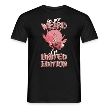 Cartoon Schwein im Sturzflug - Limited Edition - Männer T-Shirt - Schwarz - Vorne - AI Model Male 178 light (178cm)