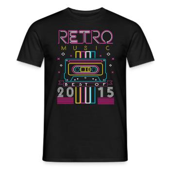 Le meilleur de 2015 Retro Cassette Vintage Anniversaire - T-shirt homme - noir - Devant - AI Model Male 178 light (178cm)