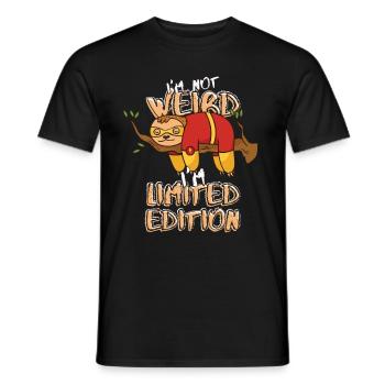 Cool Cartoon Sloth - Limited Edition - Saying - Men's T-Shirt - black - Front - AI Model Male 178 light (178cm)