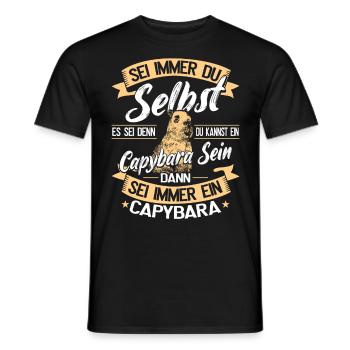 Capybara Wasserschwein Nagetier - Männer T-Shirt - Schwarz - Vorne - AI Model Male 178 light (178cm)