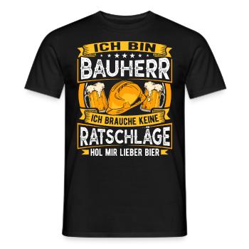Bauherr Häuslebauer Hausbau Richtfest - Männer T-Shirt - Schwarz - Vorne - AI Model Male 178 light (178cm)