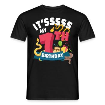 Snake Serpent It'Ssss My 7Th - Männer T-Shirt - Schwarz - Vorne - AI Model Male 178 light (178cm)