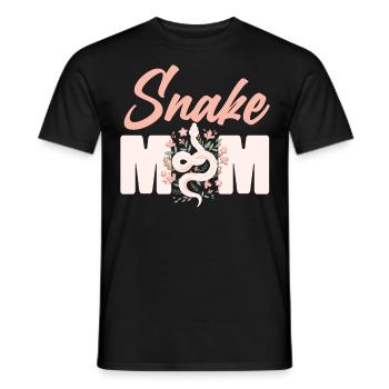 Snake Serpent Mom Mother Flower - Men's T-Shirt - black - Front - AI Model Male 178 light (178cm)