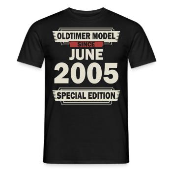 17ème Anniversaire Juin Vintage 2005 Idée Cadeau - T-shirt homme - noir - Devant - AI Model Male 178 light (178cm)