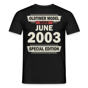 19th birthday June Vintage 2003 Gift idea - Men's T-Shirt - black - Front - AI Model Male 178 light (178cm)