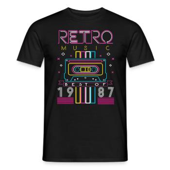 Best Of 1987 Retro Cassette Vintage Anniversaire - T-shirt homme - noir - Devant - AI Model Male 178 light (178cm)