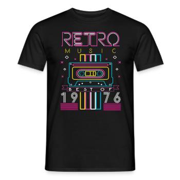 Best Of 1976 Retro Cassette Vintage Birthday - Men's T-Shirt - black - Front - AI Model Male 178 light (178cm)