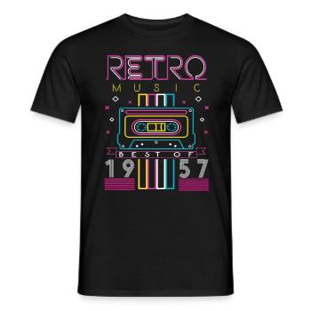 Best Of 1957 Retro Kassette Vintage Geburtstag - Männer T-Shirt - Schwarz - Vorne - AI Model Male 178 light (178cm)