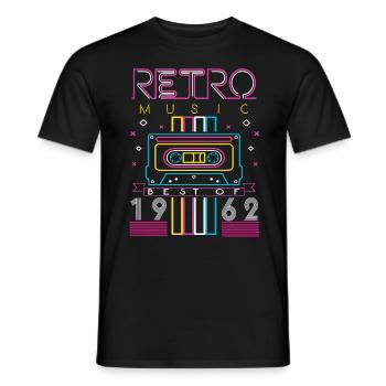 Best Of 1962 Retro Kassette Vintage Geburtstag - Männer T-Shirt - Schwarz - Vorne - AI Model Male 178 light (178cm)