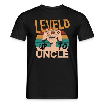 Leveld up to Uncle Gaming Zocken - Men's T-Shirt - black - Front - AI Model Male 178 light (178cm)