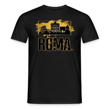 Rom Roma Italien Stadt Skyline Gold Heimat Liebe - Männer T-Shirt - Schwarz - Vorne - AI Model Male 178 light (178cm)