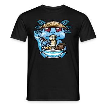 Axolotl Kawaii Ramen Noodles Anime - Men's T-Shirt - black - Front - AI Model Male 178 light (178cm)