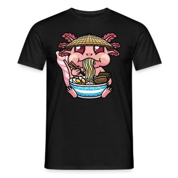 Axolotl Kawaii Ramen Noodles Anime - Men's T-Shirt - black - Front - AI Model Male 178 light (178cm)