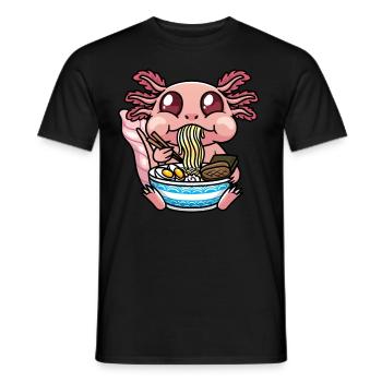 Axolotl Kawaii Ramen Noodles Anime - Men's T-Shirt - black - Front - AI Model Male 178 light (178cm)