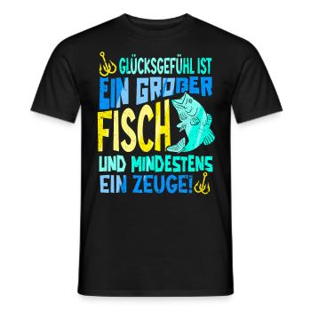 Glücksgefühl Ist Ein Großer Fisch Angeln - Männer T-Shirt - Schwarz - Vorne - AI Model Male 178 light (178cm)