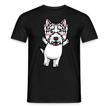West Highland White Terrier Chien Westie - T-shirt homme - noir - Devant - AI Model Male 178 light (178cm)