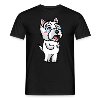 West Highland White Terrier Chien Westie - T-shirt homme - noir - Devant - AI Model Male 178 light (178cm)