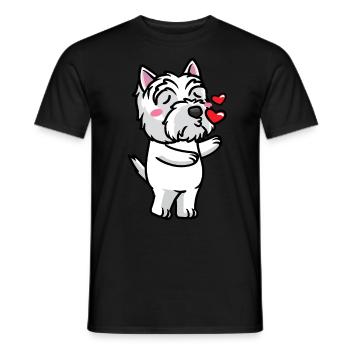 West Highland White Terrier Chien Westie - T-shirt homme - noir - Devant - AI Model Male 178 light (178cm)