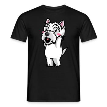 West Highland White Terrier Chien Westie - T-shirt homme - noir - Devant - AI Model Male 178 light (178cm)