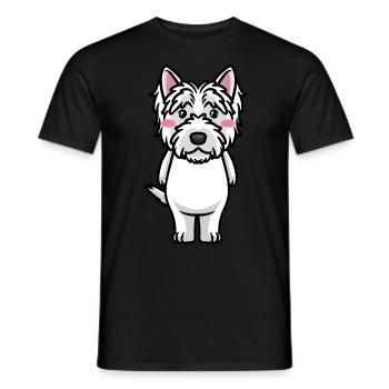 West Highland White Terrier Chien Westie - T-shirt homme - noir - Devant - AI Model Male 178 light (178cm)