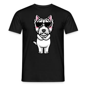 West Highland White Terrier Chien Westie - T-shirt homme - noir - Devant - AI Model Male 178 light (178cm)