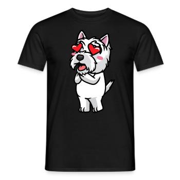 West Highland White Terrier Chien Westie - T-shirt homme - noir - Devant - AI Model Male 178 light (178cm)