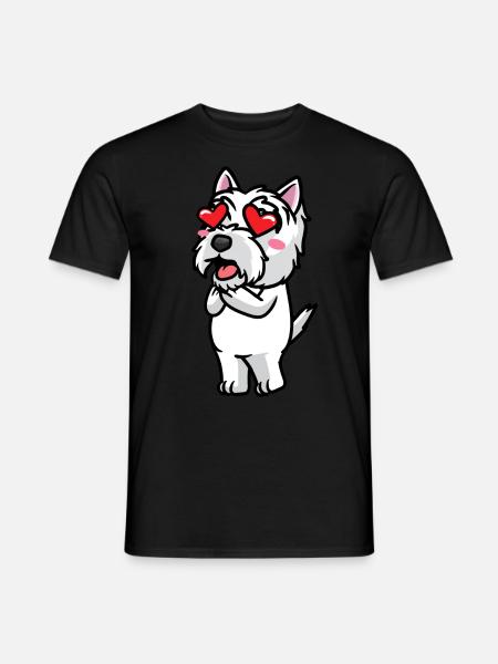 West Highland White Terrier Dog Westie - T-skjorte herre - svart