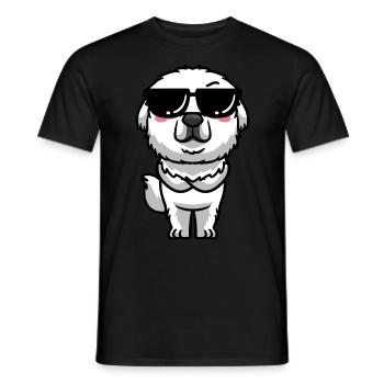 Lunettes de soleil pour chien de montagne des Pyrénées - T-shirt homme - noir - Devant - AI Model Male 178 light (178cm)