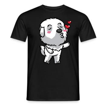 Baisers de bouviers pyrénéens - T-shirt homme - noir - Devant - AI Model Male 178 light (178cm)