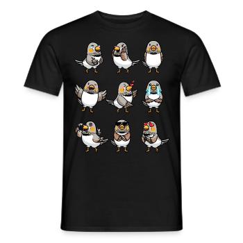 Zebra Finch Bird Emoticon - Men's T-Shirt - black - Front - AI Model Male 178 light (178cm)