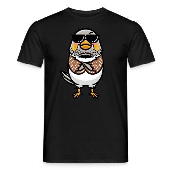 Zebra Finch Bird Emoticon With - Men's T-Shirt - black - Front - AI Model Male 178 light (178cm)