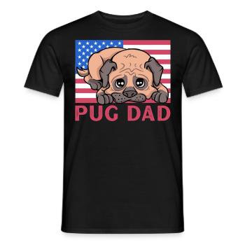Pug Dad - Men's T-Shirt - black - Front - AI Model Male 178 light (178cm)