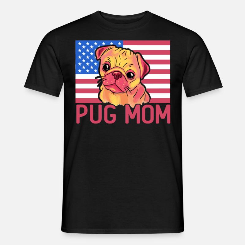 Pug Mom - Männer T-Shirt - Schwarz