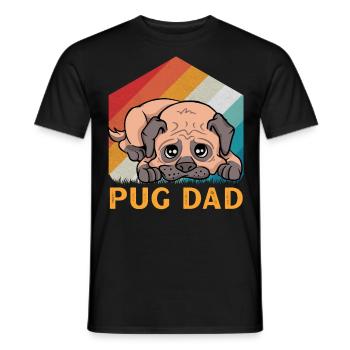 Pug Dad - Men's T-Shirt - black - Front - AI Model Male 178 light (178cm)